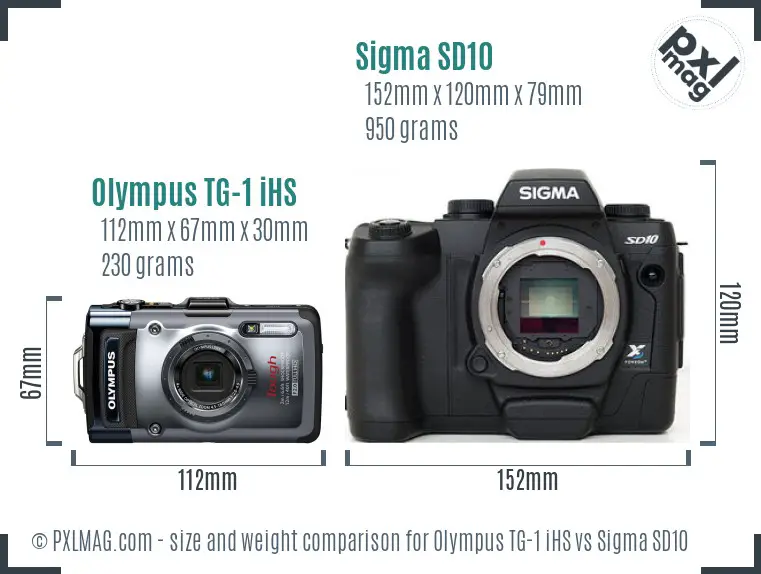 Olympus TG-1 iHS vs Sigma SD10 size comparison