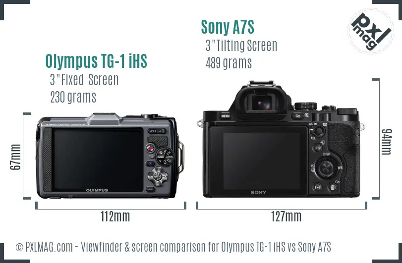 Olympus TG-1 iHS vs Sony A7S Screen and Viewfinder comparison Olympus TG-1 iHS vs Sony A7S Screen and Viewfinder comparison