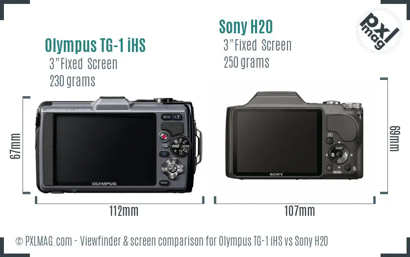 Olympus TG-1 iHS vs Sony H20 Screen and Viewfinder comparison