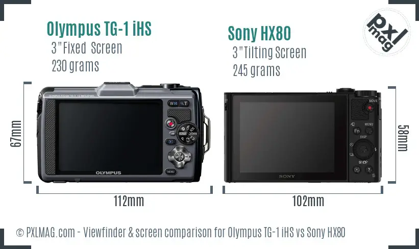 Olympus TG-1 iHS vs Sony HX80 Screen and Viewfinder comparison