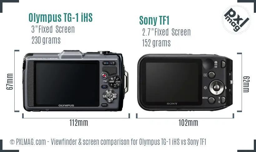 Olympus TG-1 iHS vs Sony TF1 Screen and Viewfinder comparison