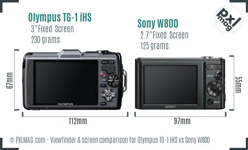 Olympus TG-1 iHS vs Sony W800 Screen and Viewfinder comparison