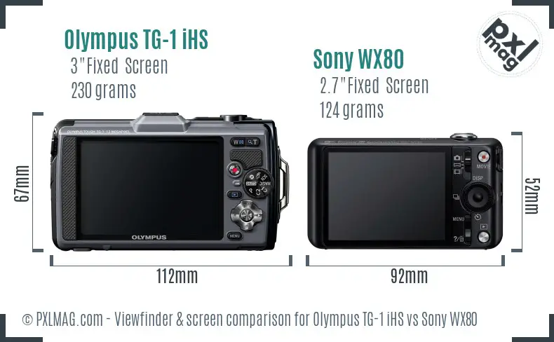Olympus TG-1 iHS vs Sony WX80 Screen and Viewfinder comparison
