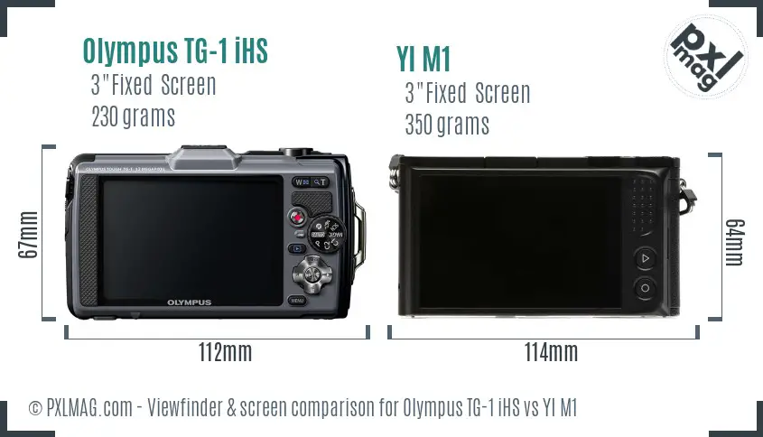 Olympus TG-1 iHS vs YI M1 Screen and Viewfinder comparison