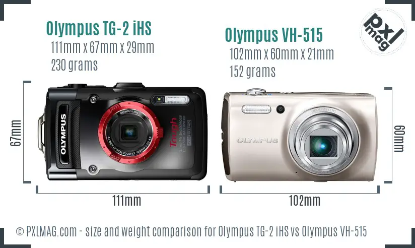 Olympus TG-2 iHS vs Olympus VH-515 size comparison