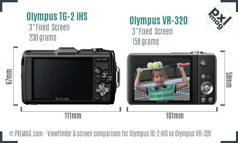 Olympus TG-2 iHS vs Olympus VR-320 Screen and Viewfinder comparison