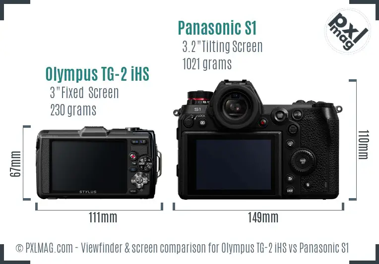 Olympus TG-2 iHS vs Panasonic S1 Screen and Viewfinder comparison