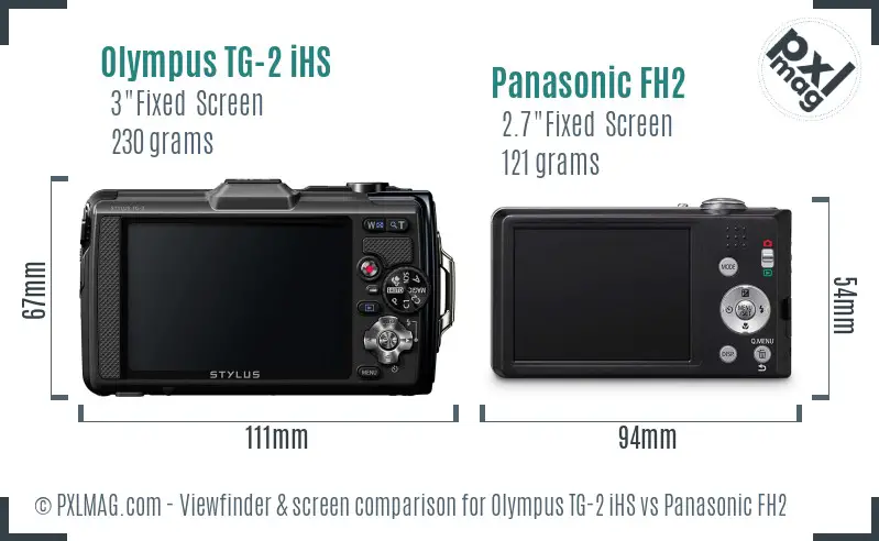 Olympus TG-2 iHS vs Panasonic FH2 Screen and Viewfinder comparison