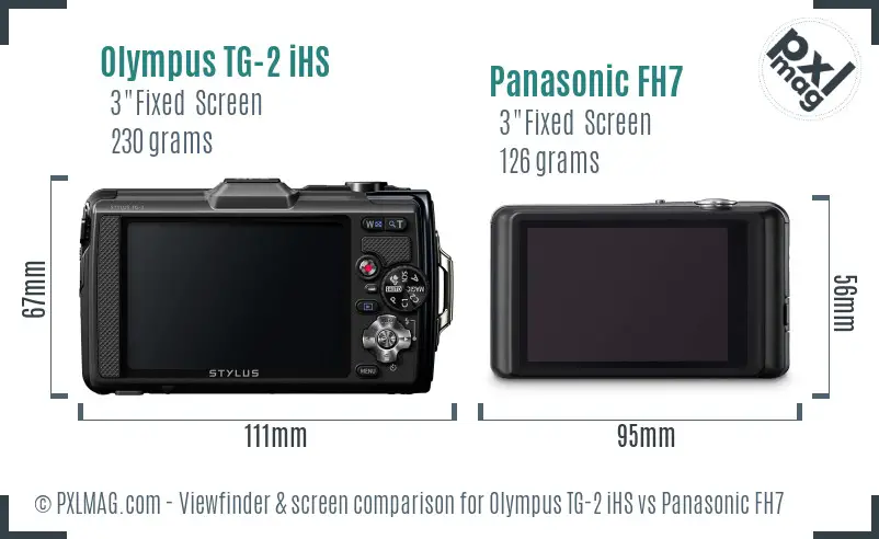 Olympus TG-2 iHS vs Panasonic FH7 Screen and Viewfinder comparison