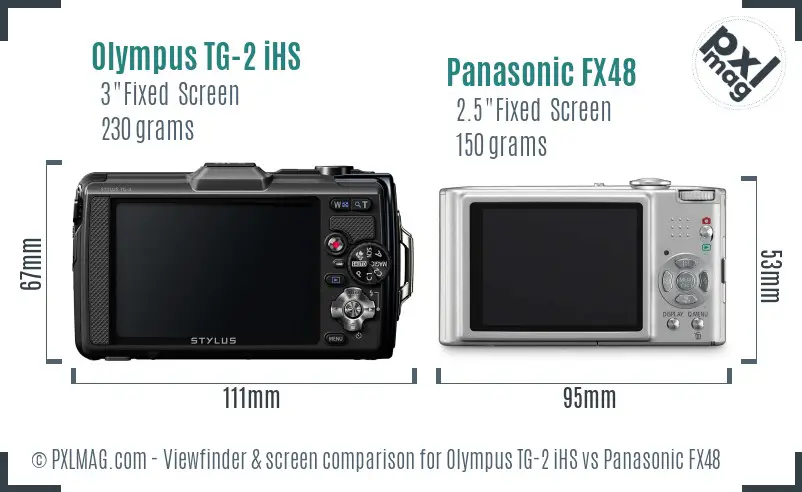 Olympus TG-2 iHS vs Panasonic FX48 Screen and Viewfinder comparison Olympus TG-2 iHS vs Panasonic FX48 Screen and Viewfinder comparison