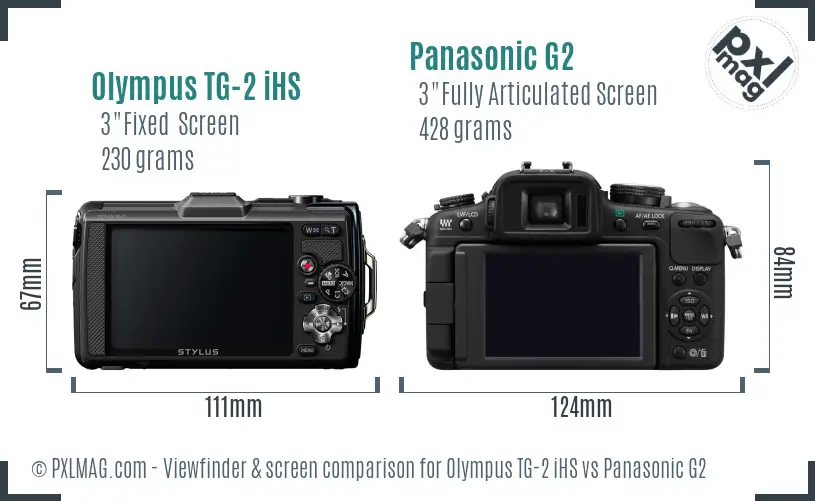 Olympus TG-2 iHS vs Panasonic G2 Screen and Viewfinder comparison