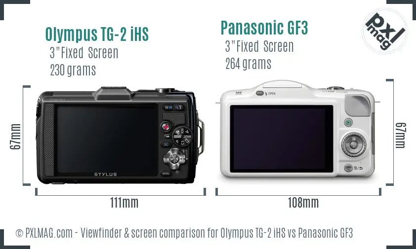 Olympus TG-2 iHS vs Panasonic GF3 Screen and Viewfinder comparison Olympus TG-2 iHS vs Panasonic GF3 Screen and Viewfinder comparison