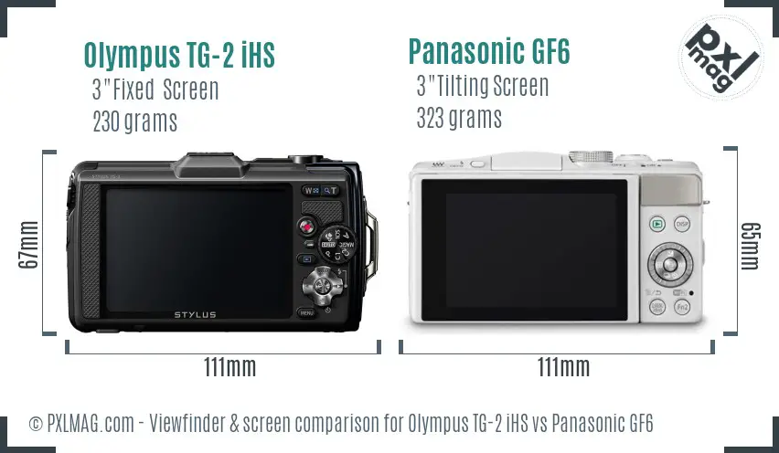 Olympus TG-2 iHS vs Panasonic GF6 Screen and Viewfinder comparison Olympus TG-2 iHS vs Panasonic GF6 Screen and Viewfinder comparison