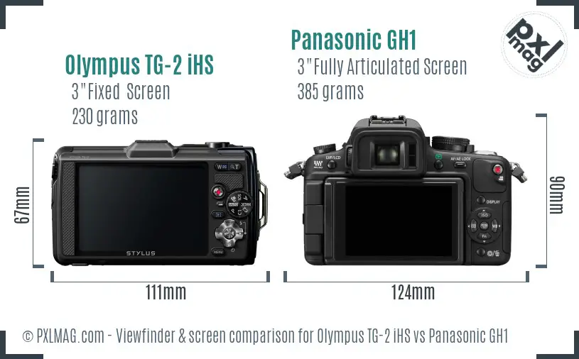 Olympus TG-2 iHS vs Panasonic GH1 Screen and Viewfinder comparison Olympus TG-2 iHS vs Panasonic GH1 Screen and Viewfinder comparison