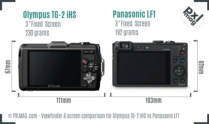 Olympus TG-2 iHS vs Panasonic LF1 Screen and Viewfinder comparison