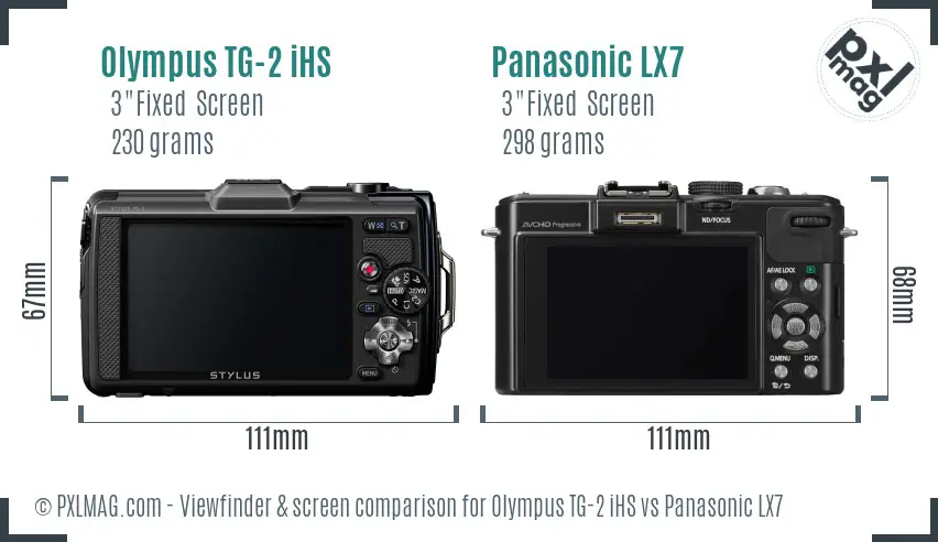 Olympus TG-2 iHS vs Panasonic LX7 Screen and Viewfinder comparison Olympus TG-2 iHS vs Panasonic LX7 Screen and Viewfinder comparison
