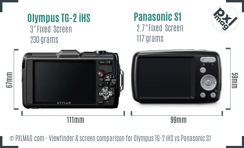 Olympus TG-2 iHS vs Panasonic S1 Screen and Viewfinder comparison