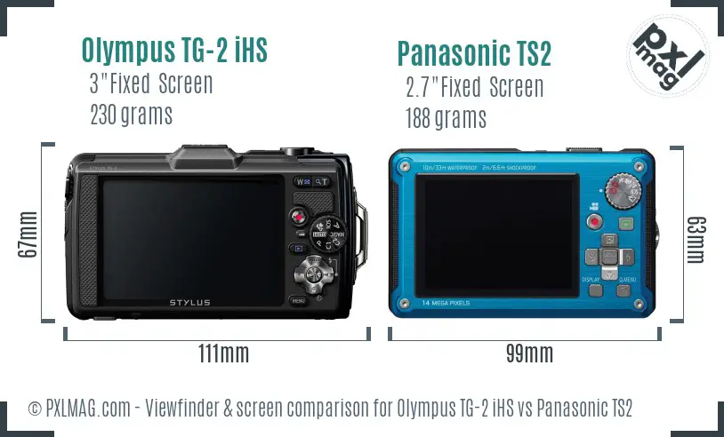 Olympus TG-2 iHS vs Panasonic TS2 Screen and Viewfinder comparison