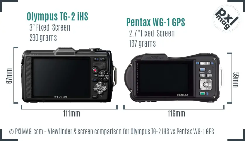 Olympus TG-2 iHS vs Pentax WG-1 GPS Screen and Viewfinder comparison