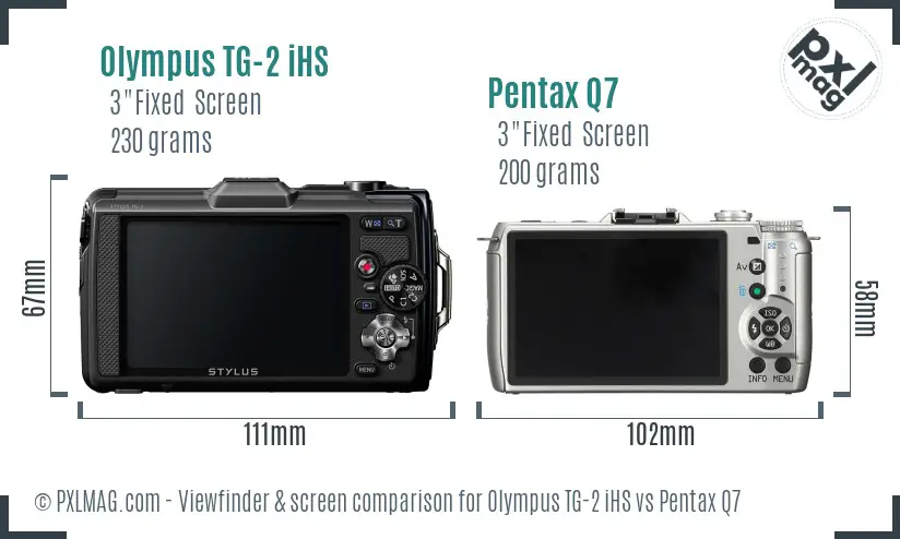 Olympus TG-2 iHS vs Pentax Q7 Screen and Viewfinder comparison