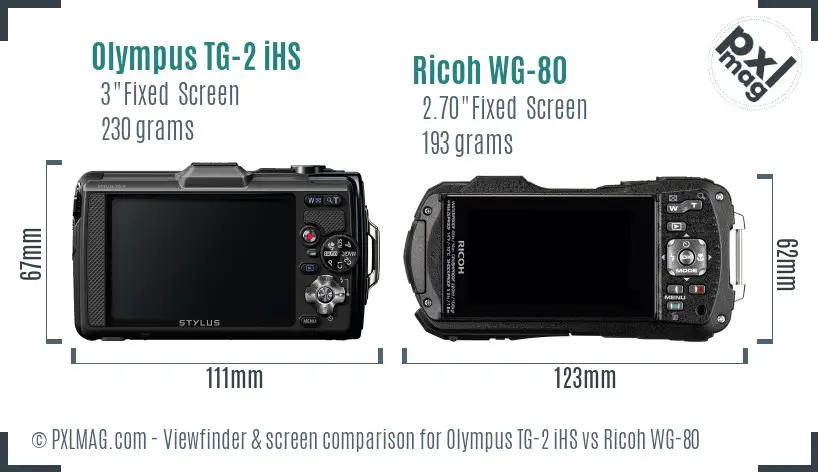 Olympus TG-2 iHS vs Ricoh WG-80 Screen and Viewfinder comparison Olympus TG-2 iHS vs Ricoh WG-80 Screen and Viewfinder comparison