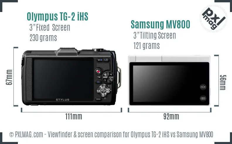Olympus TG-2 iHS vs Samsung MV800 Screen and Viewfinder comparison Olympus TG-2 iHS vs Samsung MV800 Screen and Viewfinder comparison