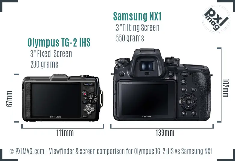 Olympus TG-2 iHS vs Samsung NX1 Screen and Viewfinder comparison