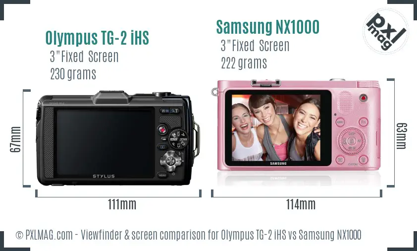 Olympus TG-2 iHS vs Samsung NX1000 Screen and Viewfinder comparison Olympus TG-2 iHS vs Samsung NX1000 Screen and Viewfinder comparison