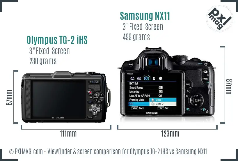 Olympus TG-2 iHS vs Samsung NX11 Screen and Viewfinder comparison