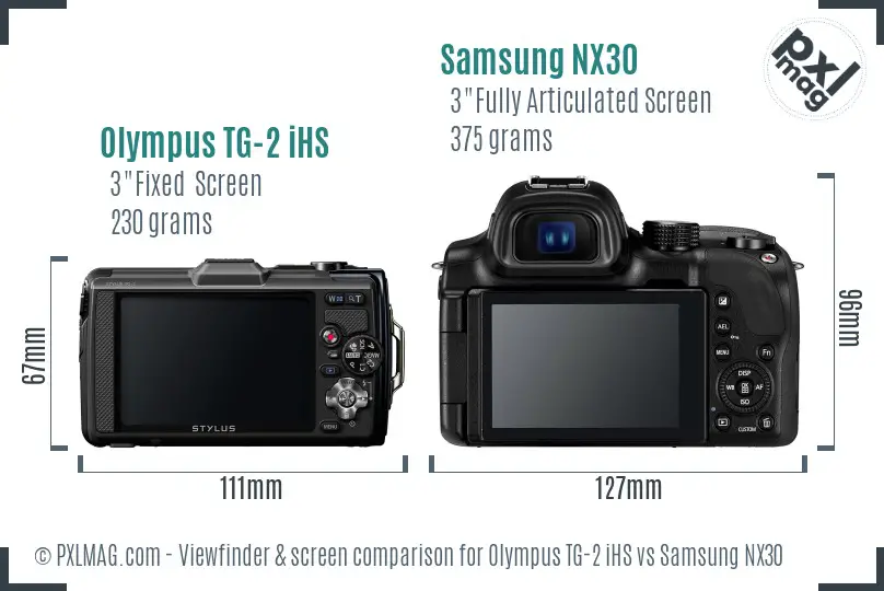 Olympus TG-2 iHS vs Samsung NX30 Screen and Viewfinder comparison