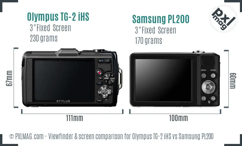 Olympus TG-2 iHS vs Samsung PL200 Screen and Viewfinder comparison Olympus TG-2 iHS vs Samsung PL200 Screen and Viewfinder comparison