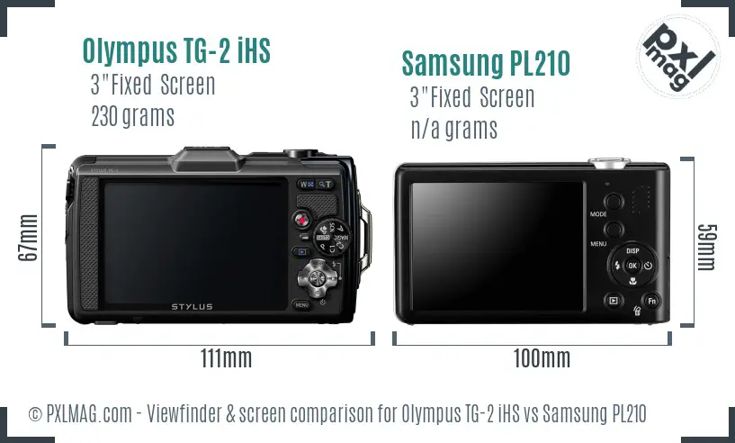 Olympus TG-2 iHS vs Samsung PL210 Screen and Viewfinder comparison Olympus TG-2 iHS vs Samsung PL210 Screen and Viewfinder comparison