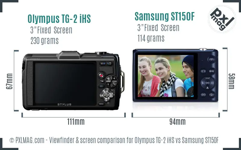 Olympus TG-2 iHS vs Samsung ST150F Screen and Viewfinder comparison Olympus TG-2 iHS vs Samsung ST150F Screen and Viewfinder comparison