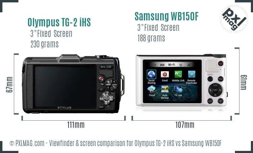 Olympus TG-2 iHS vs Samsung WB150F Screen and Viewfinder comparison Olympus TG-2 iHS vs Samsung WB150F Screen and Viewfinder comparison