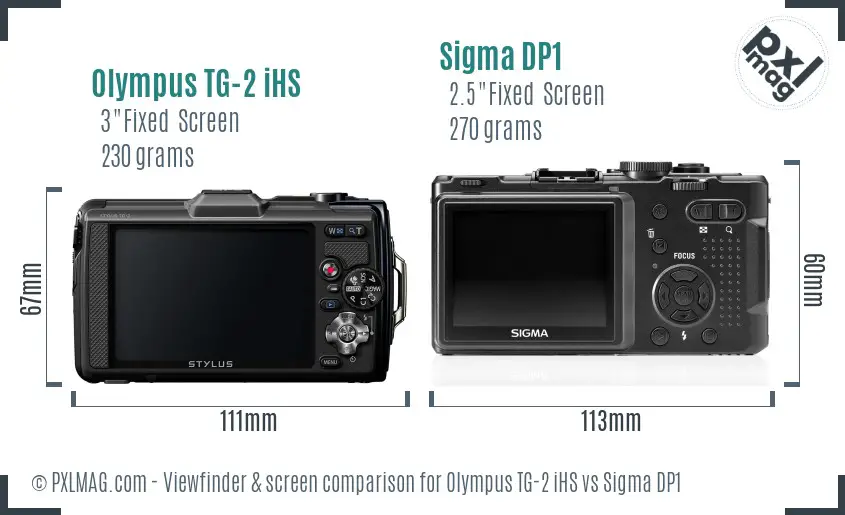 Olympus TG-2 iHS vs Sigma DP1 Screen and Viewfinder comparison Olympus TG-2 iHS vs Sigma DP1 Screen and Viewfinder comparison