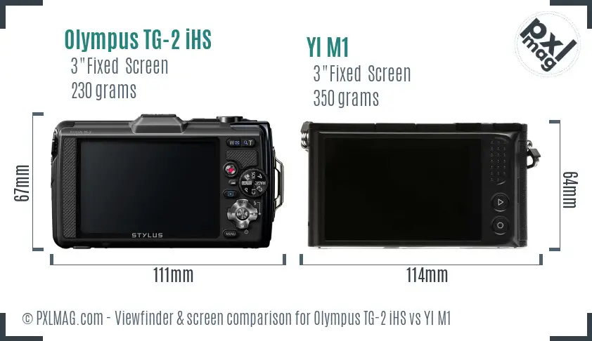 Olympus TG-2 iHS vs YI M1 Screen and Viewfinder comparison