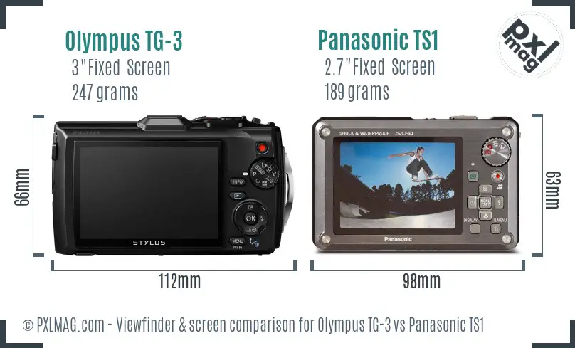 Olympus TG-3 vs Panasonic TS1 Screen and Viewfinder comparison