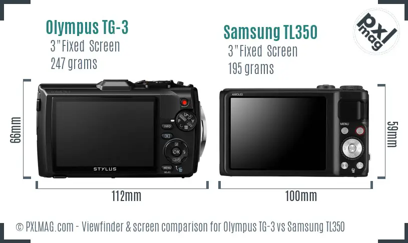 Olympus TG-3 vs Samsung TL350 Screen and Viewfinder comparison Olympus TG-3 vs Samsung TL350 Screen and Viewfinder comparison