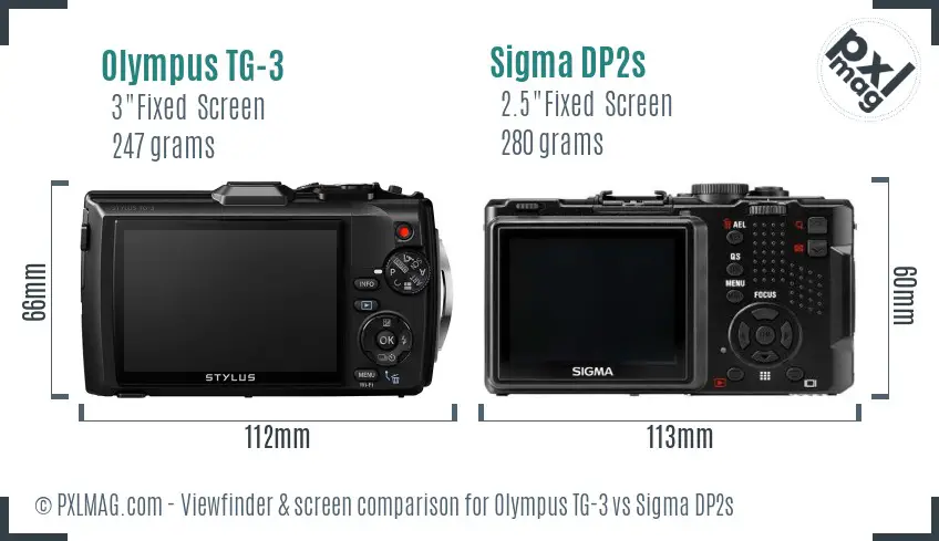 Olympus TG-3 vs Sigma DP2s Screen and Viewfinder comparison Olympus TG-3 vs Sigma DP2s Screen and Viewfinder comparison