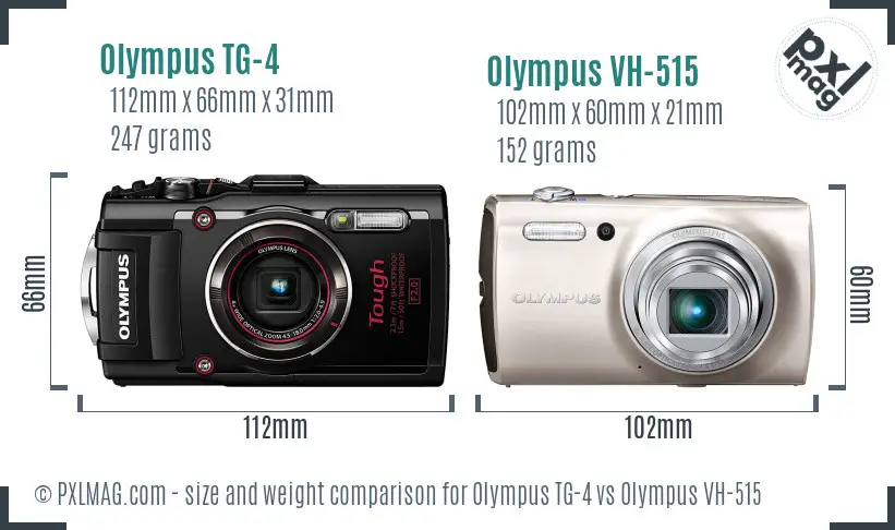 Olympus TG-4 vs Olympus VH-515 size comparison