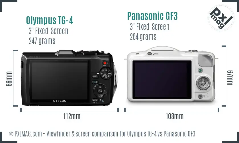 Olympus TG-4 vs Panasonic GF3 Screen and Viewfinder comparison Olympus TG-4 vs Panasonic GF3 Screen and Viewfinder comparison