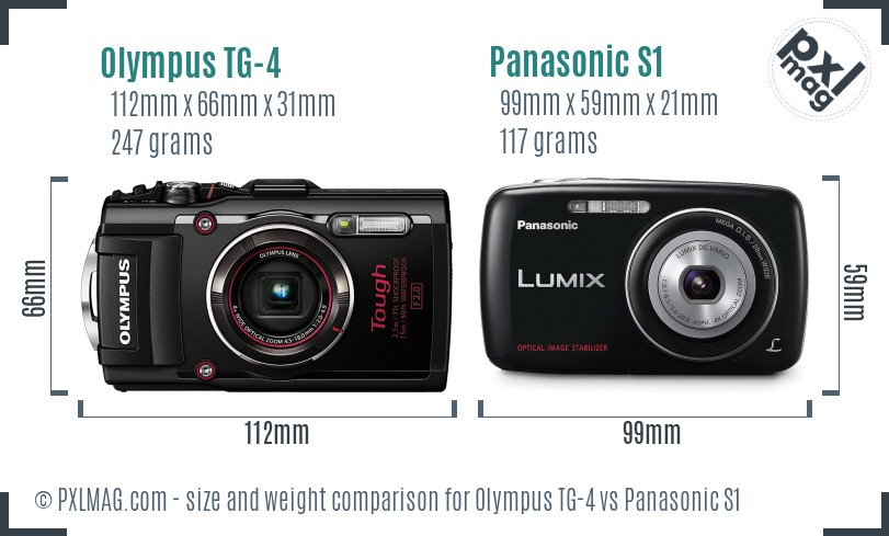 Olympus TG-4 vs Panasonic S1 size comparison Olympus TG-4 vs Panasonic S1 size comparison