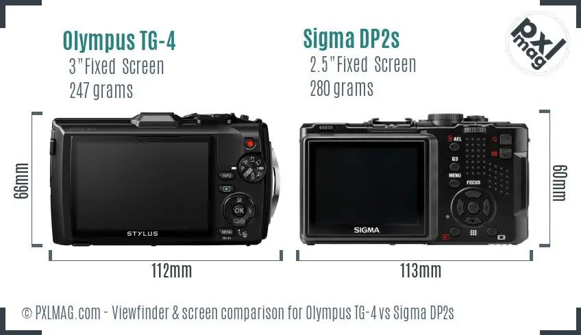 Olympus TG-4 vs Sigma DP2s Screen and Viewfinder comparison Olympus TG-4 vs Sigma DP2s Screen and Viewfinder comparison
