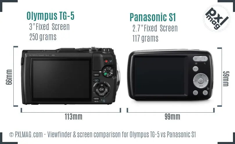 Olympus TG-5 vs Panasonic S1 Screen and Viewfinder comparison