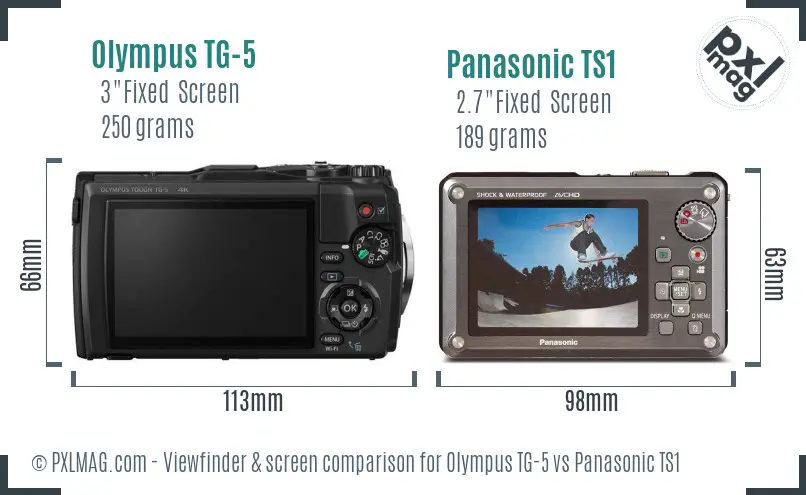 Olympus TG-5 vs Panasonic TS1 Screen and Viewfinder comparison