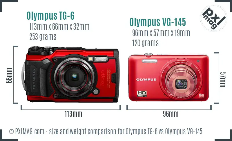 Olympus TG-6 vs Olympus VG-145 size comparison