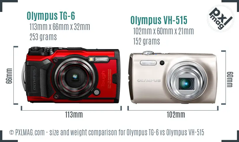Olympus TG-6 vs Olympus VH-515 size comparison