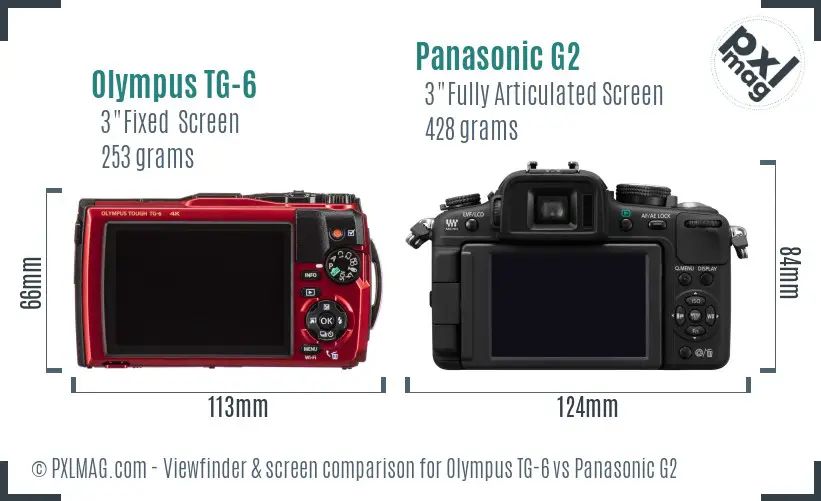 Olympus TG-6 vs Panasonic G2 Screen and Viewfinder comparison Olympus TG-6 vs Panasonic G2 Screen and Viewfinder comparison