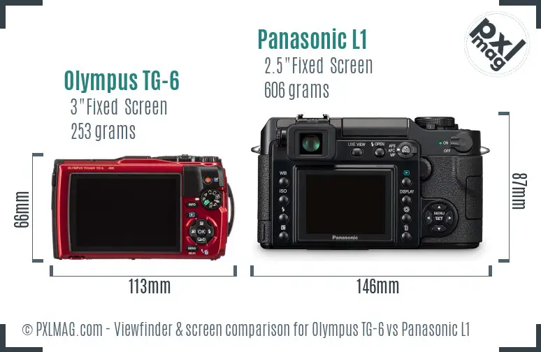 Olympus TG-6 vs Panasonic L1 Screen and Viewfinder comparison Olympus TG-6 vs Panasonic L1 Screen and Viewfinder comparison
