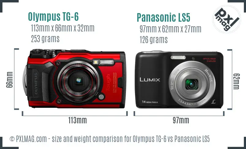 Olympus TG-6 vs Panasonic LS5 size comparison Olympus TG-6 vs Panasonic LS5 size comparison